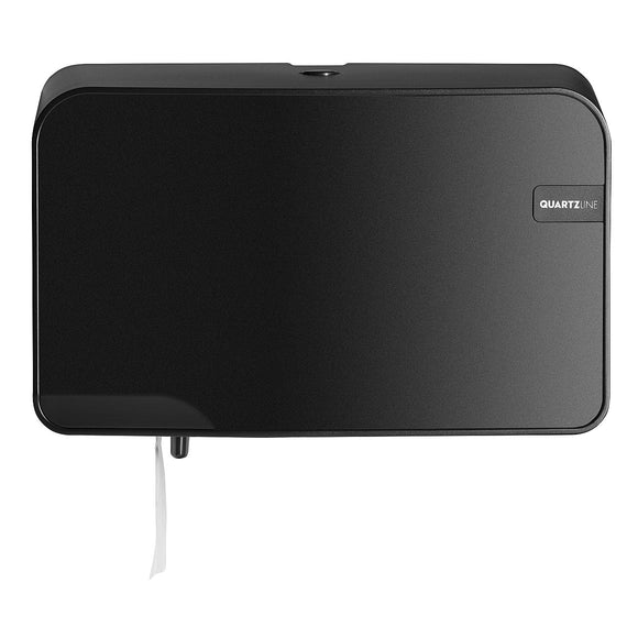 Quartz Duo toiletroldispenser traditionele rol en Compact rol - Black