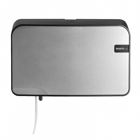 Quartz Duo toiletroldispenser traditionele rol en Compact rol  - Silver