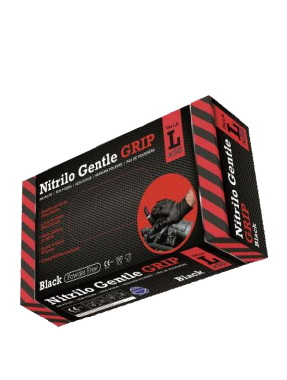 Nitril Handschoen GRIP 8.4gr zwart (50 stuks)